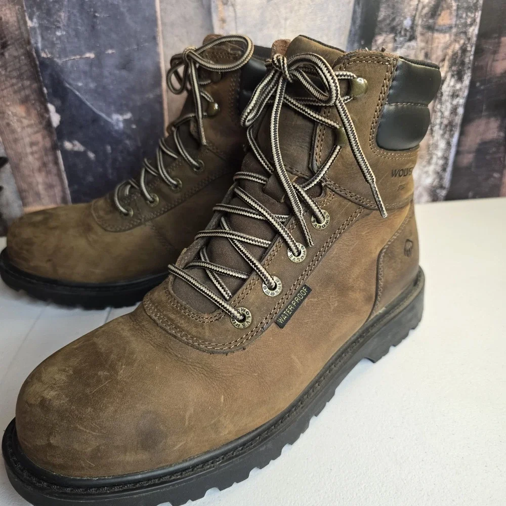 Steel Toe Wolverine Mens‎ Work Boots size 10.5 EW Waterproof Oil Slip Resistant